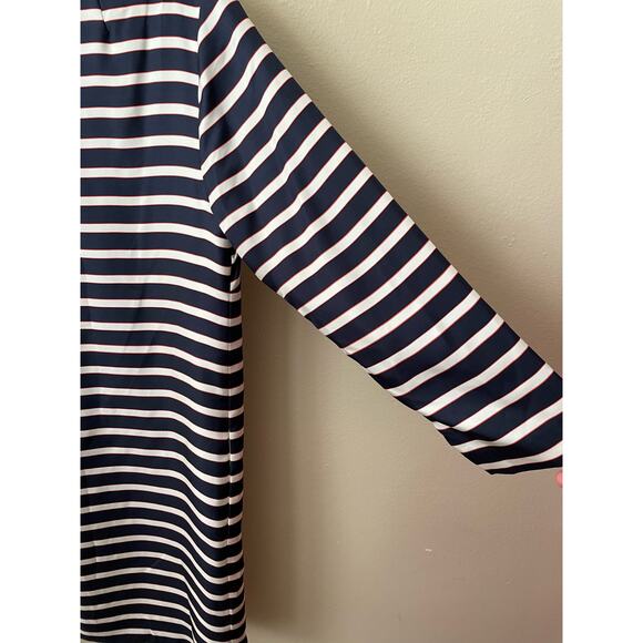 J. Crew 100% Silk Red White & Blue Striped Dress - Picture 3 of 12